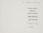 Christmas Card from Ishmael Tuki to Raymond and Rosemary Firth, Circa 1978
