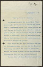 Letter from Markus Brann to Avigdor Aptowitzer, September 25, 1913