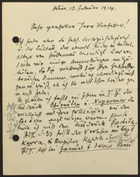 Letter from Josef Bass to Markus Brann, February 13, 1915