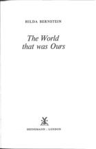 The World That Was Ours
