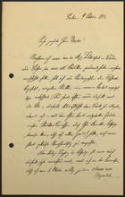 Letter from Alphonse Levy to Markus Brann, October 9, 1912