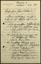 Letter from Eduard Birnbaum to Markus Brann, December 2, 1912