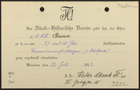 Invitation from Akademisch-Historischer Verein to Markus Brann, July 22, 1912