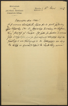 Letter from Bibliothek des jüdischen-theologischen Seminars to Markus Brann, June 10, 1902