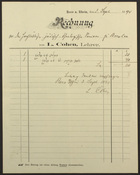 Bill from L. Cohen to Markus Brann, September 3, 1894