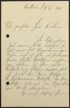 Letter from A. Davidsohn to Markus Brann, December 2, 1911