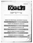 Women's Equality: Quarterly Bulletin of AIDWA, Volume VIII, Number 1, 1995, Women's Equality: Quarterly Bulletin of AIDWA, Vol. VIII-No. 1, 1995