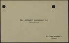 Card for Dr. Josef Horovitz