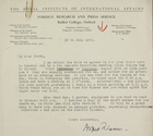 Correspondence between Raymond Firth and Alfred Zimmern, 1942