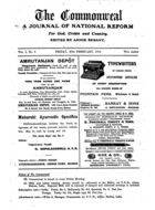 The Commonweal: A Journal of National Reform for God, Crown and Country, Vol. I, No. 9, 27 Feb. 1914