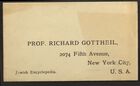 Business Card of Richard Gottheil, Instructions for Manuscript Submission to the Jewish Encyclopedia, and Letter in Hebrew