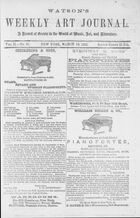 Watson's Weekly Art Journal: A Record of Events in the World of Music, Art, and Literature, Vol. II, no. 21, March 18, 1865