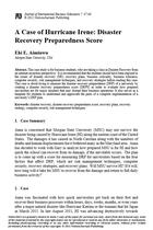 A Case of Hurricane Irene: Disaster Recovery Preparedness Score