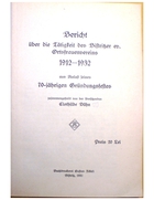 Bericht über die Tätigkeit Bistritzer ev. Ortsfrauenvereins 1912–1932 aus Anlaß seines 70-jährigen Gründungsfestes