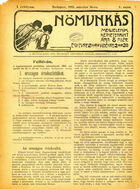Nomunkás. A munkálkodó nok érdekeit képviselo szociáldemokrata lap, Vol. I, No. 3, 26 March 1905