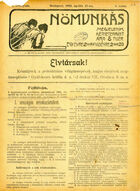 Nomunkás. A munkálkodó nok érdekeit képviselo szociáldemokrata lap, Vol. I, No. 5, 23 April 1905