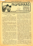 Nomunkás. A munkálkodó nok érdekeit képviselo szociáldemokrata lap, Vol. I, No. 9, 18 June 1905