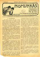 Nomunkás. A munkálkodó nok érdekeit képviselo szociáldemokrata lap, Vol. I, No. 11, 16 July 1905