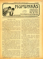 Nomunkás. A munkálkodó nok érdekeit képviselo szociáldemokrata lap, Vol. I, No. 13, 13 August 1905