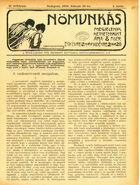 Nomunkás. A munkálkodó nok érdekeit képviselo szociáldemokrata lap, Vol. II, No. 4, 25 February 1906