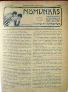 Nomunkás. A munkálkodó nok érdekeit képviselo szociáldemokrata lap, Vol. IV, No. 6, 17 May 1908