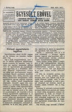 Egyesült Erovel. A Magyarországi Noegyesületek Szövetségének és a szövetséget alkotó egyesületek legtöbbjének hivatalos közlönyük, I évfolyam, November-December 1909
