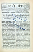 Egyesült Erovel. A Magyarországi Noegyesületek Szövetségének és a sz.-et [szövetséget] alkotó egyesületek legtöbbjének hivatalos közlönyük, II évfolyam, April 1910