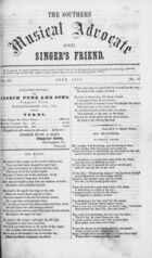 Southern Music Advocate and Singer's Friend, Vol. 2, no. 13, July , 1860