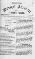 Southern Music Advocate and Singer's Friend, Vol. 2, no. 14, August , 1860