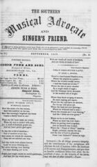 Southern Music Advocate and Singer's Friend, Vol. 2, no. 15, September , 1860