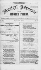 Southern Music Advocate and Singer's Friend, Vol. 2, no. 19, January, 1861