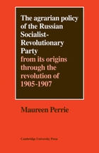 Soviet and East European Studies, The Agrarian Policy of the Russian Socialist-Revolutionary Party: From its Origins through the Revolution of 1905–1907