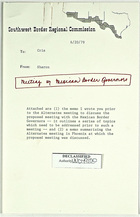 Memo to Cristobal P. Aldete re: Proposed Meeting of Border Governors, March 20, 1979