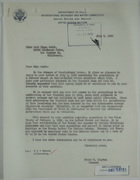 Correspondence between L. E. Smith, F. B. Clayton, & L. M. Lawson re: Chamizal Border Dispute, July 1949