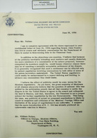 Letter from George H. Winters to William Belton re: Senate Joint Resolution 164 to Create Advisory Commission for State Dept. Assistance in Determining Title to Chamizal Zone, June 18, 1954
