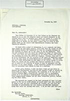 Letter from William Belton to Francis White re: Review of Chamizal Border Zone, November 22, 1953