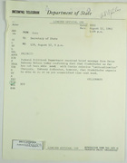 Telegram from U.S. Embassy in Bern to Secretary of State re: Ambassador Stadelhofer Meeting with Castro on Nationalization of Chancery, August 12, 1963