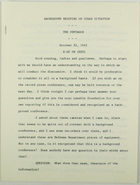Background Briefing on Cuban Situation, October 22, 1962