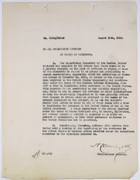 Letter from Anthony Caminetti to Immigration Officers in Charge of Districts re: Residences of Temporary/Conditional Mexican Laborers Cannot Be Legalized By District Officers, August 19, 1919