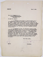 Copy of Letter from Hon. W. B. Wilson to Claude B. Hudspeth re: Special Arrangement for Importing Mexican Agricultural Workers, June 7, 1919