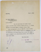 Memo from John W. Abercrombie to Morris Sheppard re: Telegram from James Z. George; Permission to Bring in Mexican Laborers, July 12, 1919