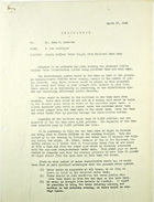 Memo from W. Lee Hunsinger to John T. Lassiter, re: Puerto Bolivar water supply from railroad tank cars, April 17, 1943