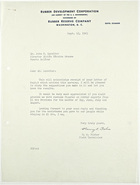 Letter from H. E. Fisher to John T. Lassiter re: Rubber Exports, September 15, 1943