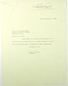 Letter from John T. Lassiter to C. F. de Ycaza Saniter, Deptember 10, 1943