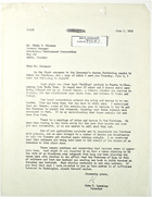 Letter from John T. Lassiter to Edwin R. Kinnear re: Governor's Decree Forbidding Departures From Province, June 5, 1943