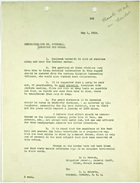 Memo from Brigadier General E. L. Munson to Dr. Fretwell re: List of Stations Along & Near Mexican Border, May 1, 1919