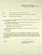 Memo from 1st Lt. James M. Adamson, Jr. to Dept. Adjutant re: Answer to Questionnaire, December 23, 1919