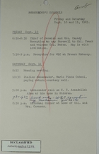 Ambassador Armin H. Meyer's Schedule for September 10 and 11, 1965