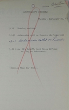 Ambassador's Schedule for September 21, 1965