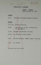 Ambassador's Schedule for September 26-27, 1965